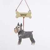 4 RESIN PAINTED SCHNAUZER W/BONE ORNAMENT - 4 RESIN PAINTED SCHNAUZER W/BONE ORNAMENT - Christmas Ornament