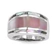 .925 Silver, Pink & Paua Shell Ring Sizes 6-8