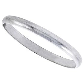 Bling Jewelry Versatile Sterling Silver Ring - 2mm Thin Wedding Band / Thumb Ring - Toe Ring size-5