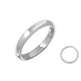 Plain 14 Karat White Gold 3mm Comfort Fit Wedding Ring