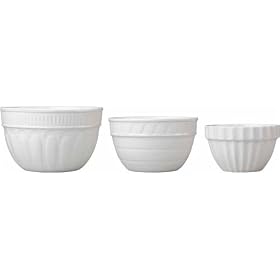 Boston Warehouse Chefs Special Set of 3 Mixing Bowls - White by Boston Warehouse