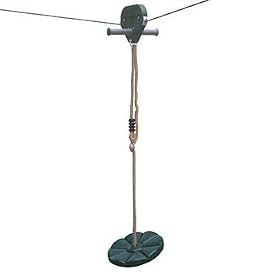 Green 4mm Zip Wire Fun Cable Ride with Pendulum Seat