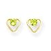 14k 3mm Peridot BirthStone Heart Earrings