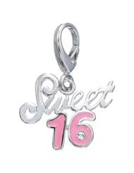 Genuine Zable (TM) Product. 925 Sterling Silver Sweet 16 with Enamel Charm. 100% Satisfaction Guaranteed.