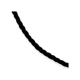 Sterling Silver Black Satin Cord Necklace - 16 Inch - Lobster Claw