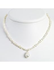 Sterling Silver White Freshwater Cultured Pearl Necklace - QH2464-18"