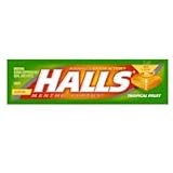 Halls Mentho-Lyptus Cough Suppressant/Oral Anesthetic Cough Drops Tropical Fruit - 9 Sticks/Pack, 20 Packs/Case