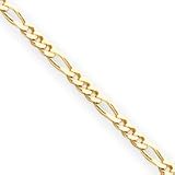 Jewelry : 14k 2.2mm Concave Figaro Link Chain Anklet - 10 Inch