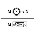 Mitsubishi - Video cable - component video - HD-15 (M) - RCA (M)