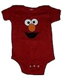 Sesame Street Elmo Face Infant Baby Onesie Creeper Red