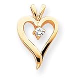 14k GH/SI Diamond Heart Pendant