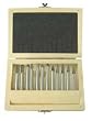 Westward 2LYR5 Carbide Bur Set, Single Cut, 1/4 In, 12 Pcs