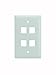 Legrand - On-Q WP3404WH10 Single Gang, 4 Port Keystone Wall Plate, White, 10 Pack