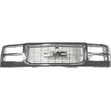 Chrome Grille Grill 94-98 Gmc Sierra Pickup Truck 94-99 Suburban Yukon 94 95 96 97 98 99 1994 1995 1996 1997 1998 1999 Pickups Truck Chromed Composite Type Headlight Headlights