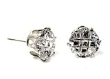 Silver Invisible Cut Round Cubic Zirconia Stud Earring, Size: 4mm