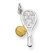 Sterling Silver Enameled Tennis Racquet Charm