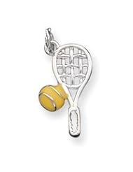 Sterling Silver Enameled Tennis Racquet Charm QC5101"