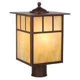 Square Mission - 1 Light Mission Outdoor Lighting Post Lamp Fixture - Burnished Bronze - B2513
