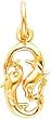 10K Yellow Gold Pisces Charm