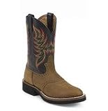 Justin Men's 11'' 'Stampede Tekno Crepe' Round Toe Western Boot - Coffee