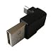 Black USB Adapter with Type-A Male to Micro-B Male 90-Degree Plug