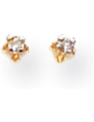 14k Yellow Gold Diamond Stud Post Kids Baby Earrings