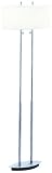 Contemporary Bliss Polished Steel/White Finish Floor Lamp