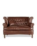 WingBack Loveseat Brandy Leather