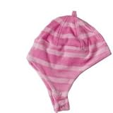 Under the Nile Organic Cotton Ear Flap Hat - Pink Stripe - Assorted Sizes