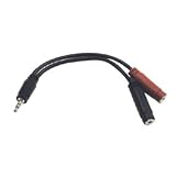 HOSA STEREO 3.5mm PHONE (M) - TWO MONO (1-TIP AND 1-RING) 3.5MM (F), 6 in.