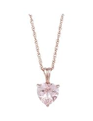 Genuine Morganite Heart Pendant or 18" Necklace