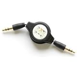 NEEWER® Retractable 3.5mm Aux Auxiliary Cord for iPod, Mp3 Players, Cell Phones, PDA's or any device with a standard 3.5 mm headphone jack Black