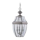Sea Gull Lighting Curved Beveled Nickel Outdoor Hanging Lantern