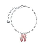 Large Pink Ballet Slippers Elegant Charm Bracelet [Jewelry]
