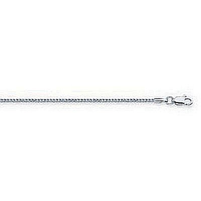 14kt White Gold Square Wheat Chain Necklace 1.70mm