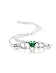 Bfly Cz Birthstone Bracelet W/Box 14K White May 19800