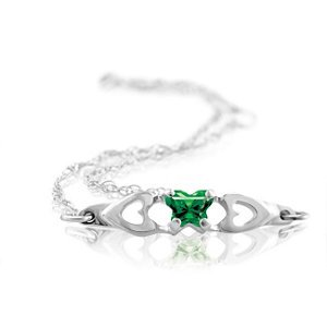 Genuine IceCarats Designer Jewelry Gift 10K White Gold Bfly Cz Birthsto Brc W/Box. May Brc W/Box Bfly Cz Birthsto Brc W/Box In 10K White Gold