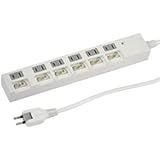 ヤザワ 個別スイッチ付節電タップ 6個口 3m 絶縁カバー・安全シャッター付 白 Y02BKS663WH