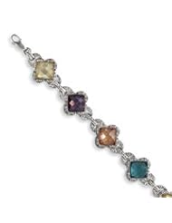 Sterling Silver Multicolor CZ Bracelet QG1802-7"