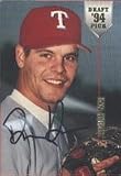 Dan Hower, Texas Rangers, 1994 Stadium Club Draft Pick Autographed Card