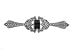 Brooch - Black Onyx Center, Marcasite and Sterling Silver