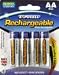 Electronics : AA 2600 mAh High Capacity Rechargeable Nimh 4 Pack