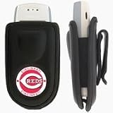 Samsung SGH-ZX10 / SGH-ZX20 / SPH-i500 / SPH-i550 / SCH-i600 Premium Quality Cell Phone Pouch Case - Includes TWO Bonus Charm Holders - Cincinnati Reds - Oficially MLB Licensed
