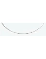 2.5mm Cubeto (Flexible) White Gold Omega Necklace 20"