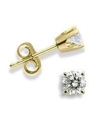 Baby 0.14 TCW Yellow Gold Diamond Stud Earrings