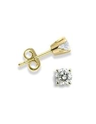 Baby 0.06 TCW Yellow Gold Diamond Stud Earrings