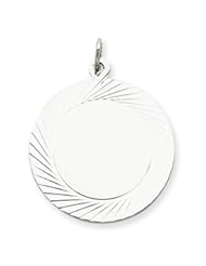 Sterling Silver Engraveable Round Disc Charm