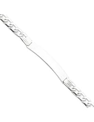 Sterling Silver Fancy ID Link Bracelet