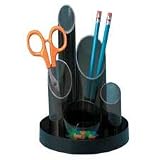 Charles Leonard Desk Caddy - Plastic - Smoke - 5 Cylinder , 1 Each,  84575