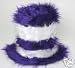 Search : Furry Striped Cool Cat Madhatter Party Hat - Purple & White